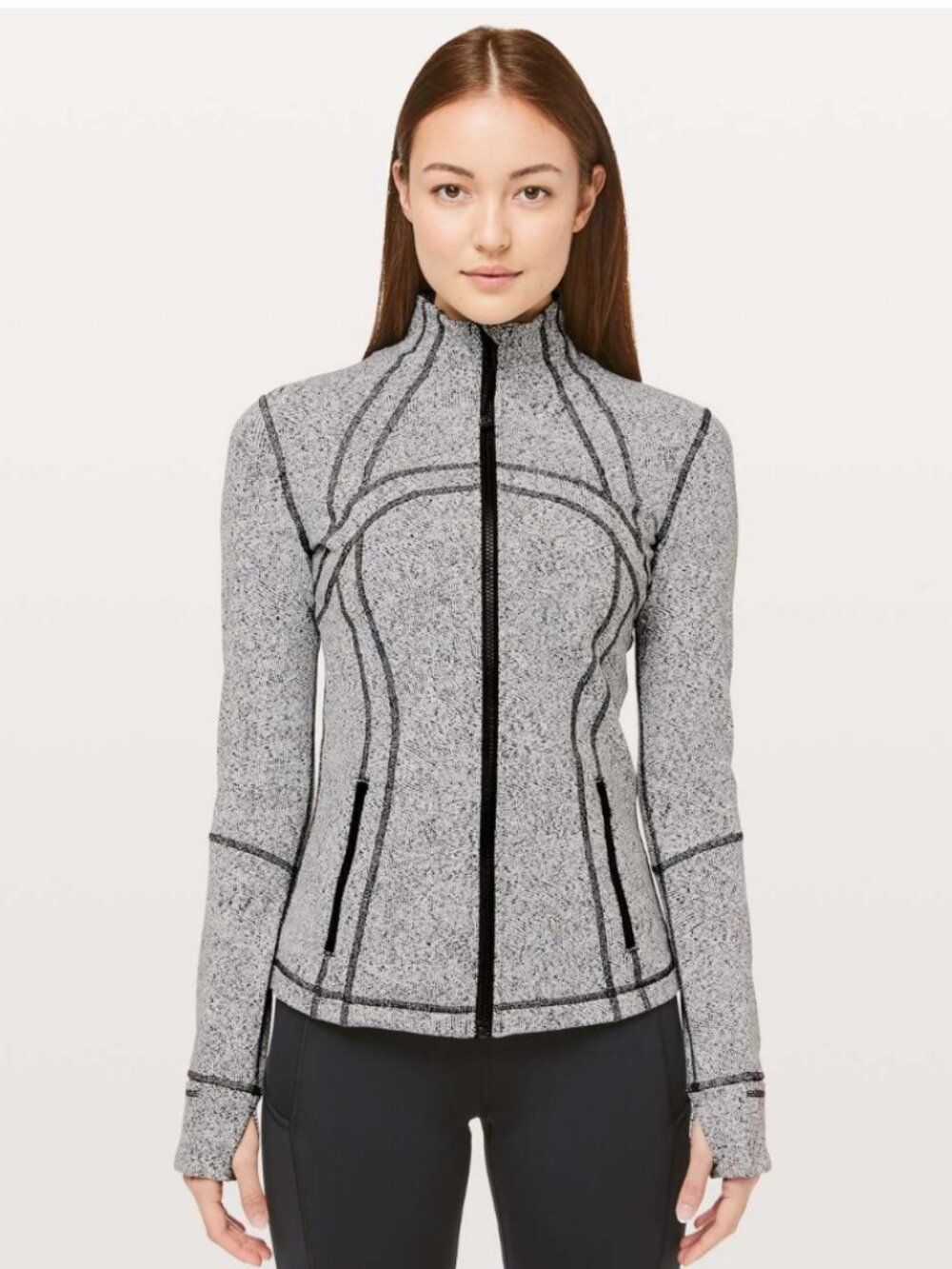 Lululemon Define Jacket in Inverted Feathered Jacquard White and Black